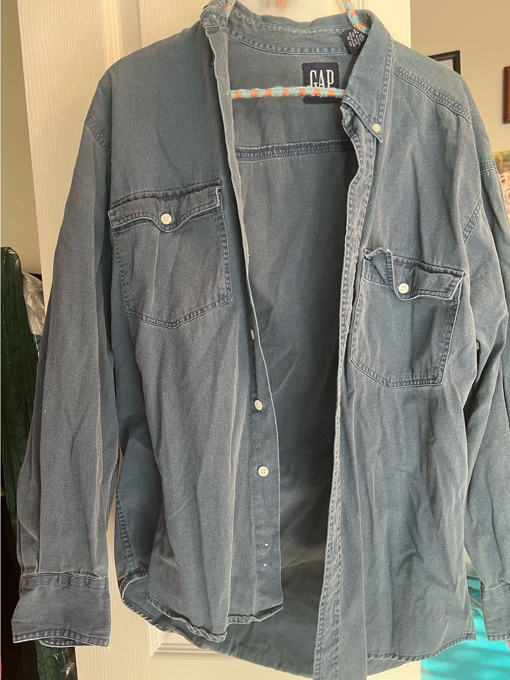 Vintage Gap dark denim button down top